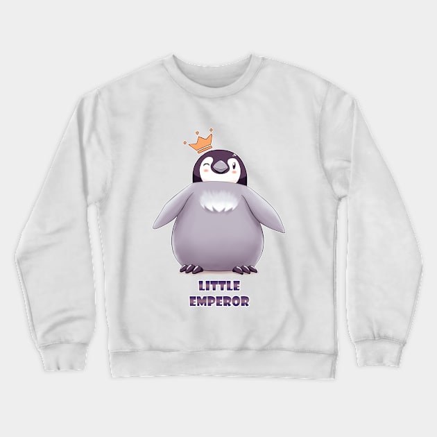 Emperor Penguin Chick 2 (Words) Crewneck Sweatshirt by EdgeKagami